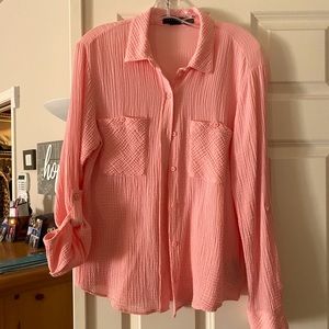Sanctuary gauze button down top